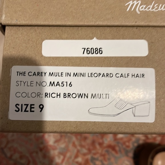 The Carey mile in mini leopard calf hair by Madewell size 9 style MA 516 - Picture 11 of 13